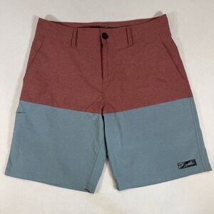 Pelagic Deep Sea Hybrid Shorts Performance Red Blue Fishing Surf Casual Mens 34